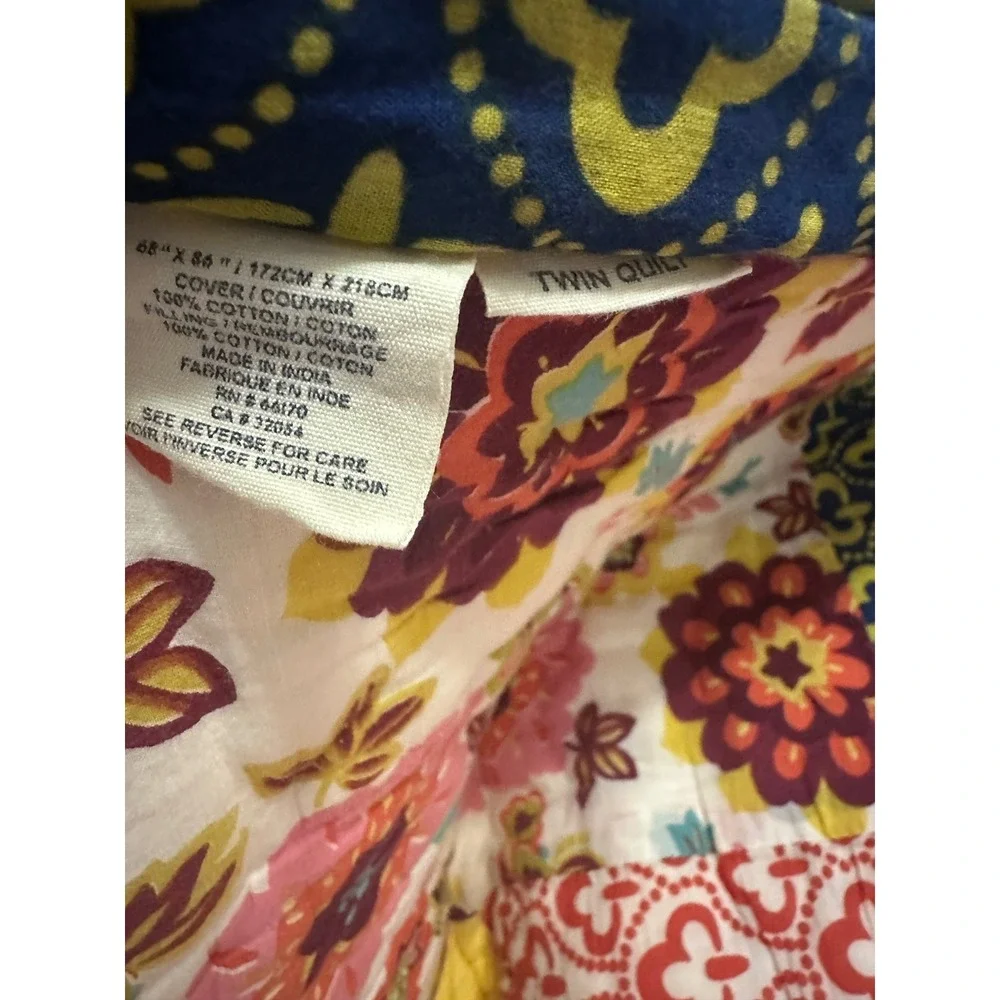 VTG Anna Paisley Patchwork Quilt/Sham Anthropologie Bohemian Twin 100% cotton